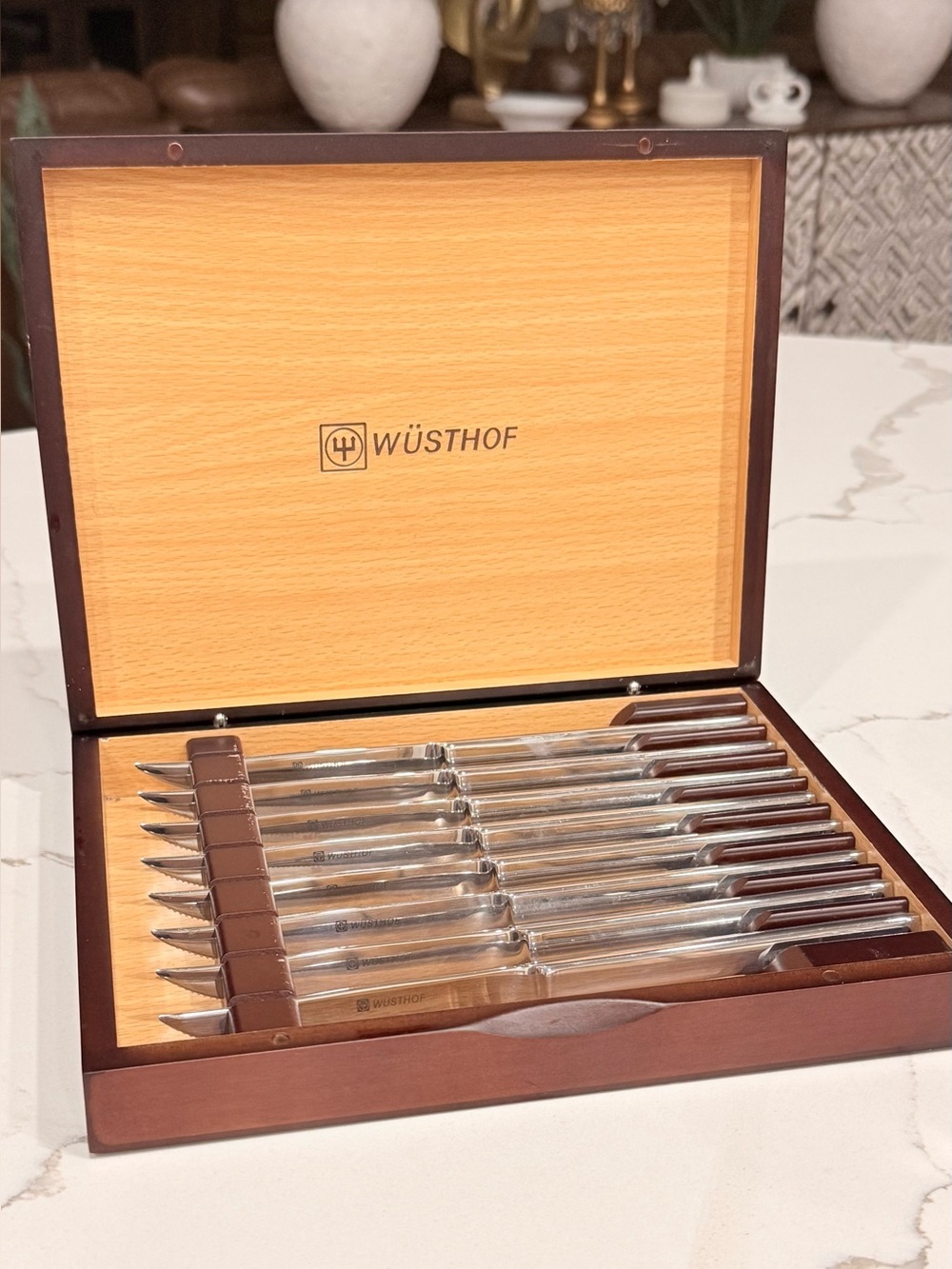 Wüsthof Stainless Mignon Steak Knife Set in Wood Presentation Case